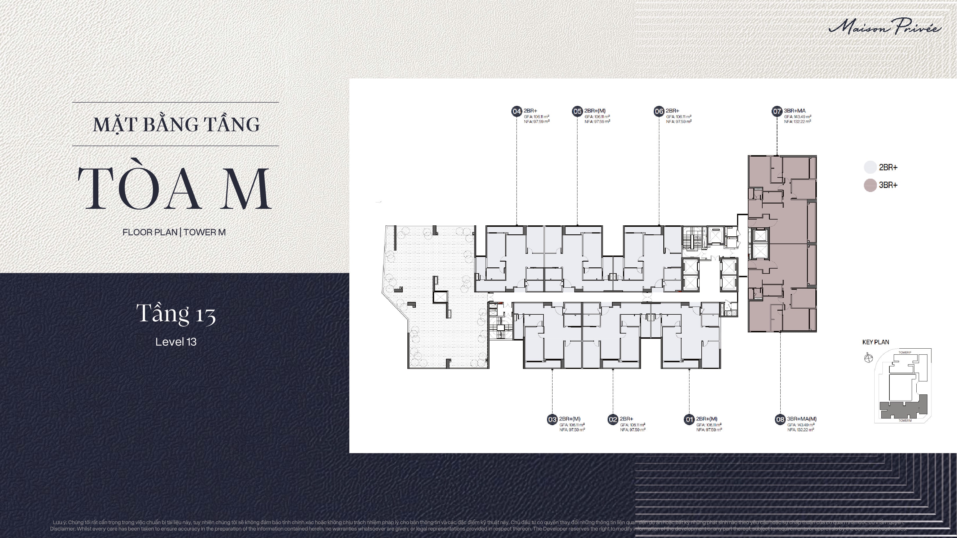 Mặt bằng Tower M tại tầng 13