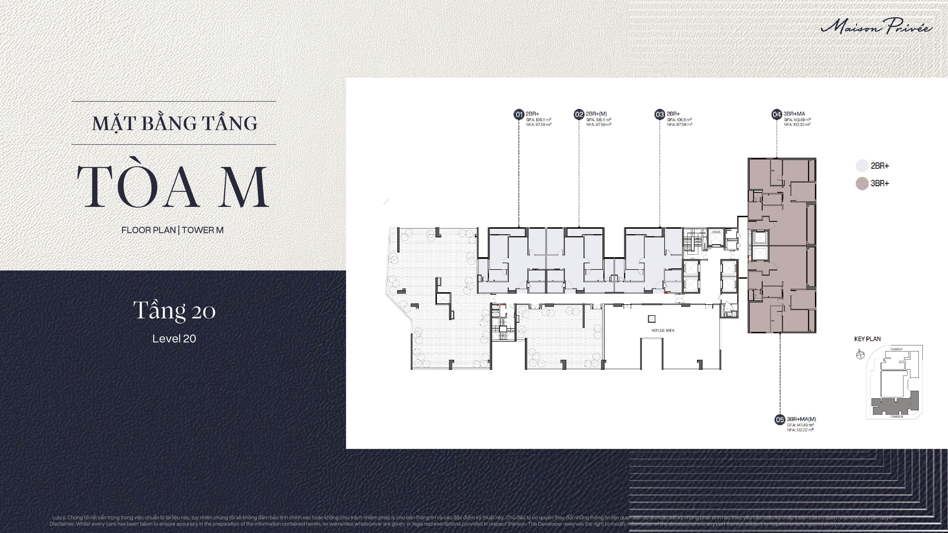Mặt bằng Tower M tại tầng 20